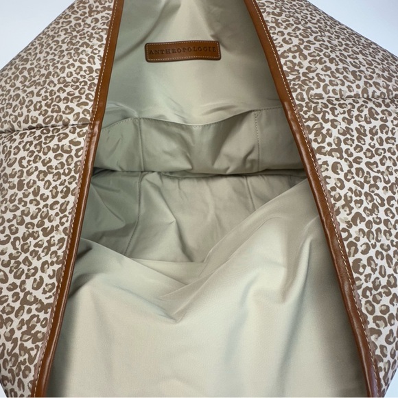 Le Weekend Anthropologie Travel Beach Vacation Leopard Print Tote - Picture 10 of 10